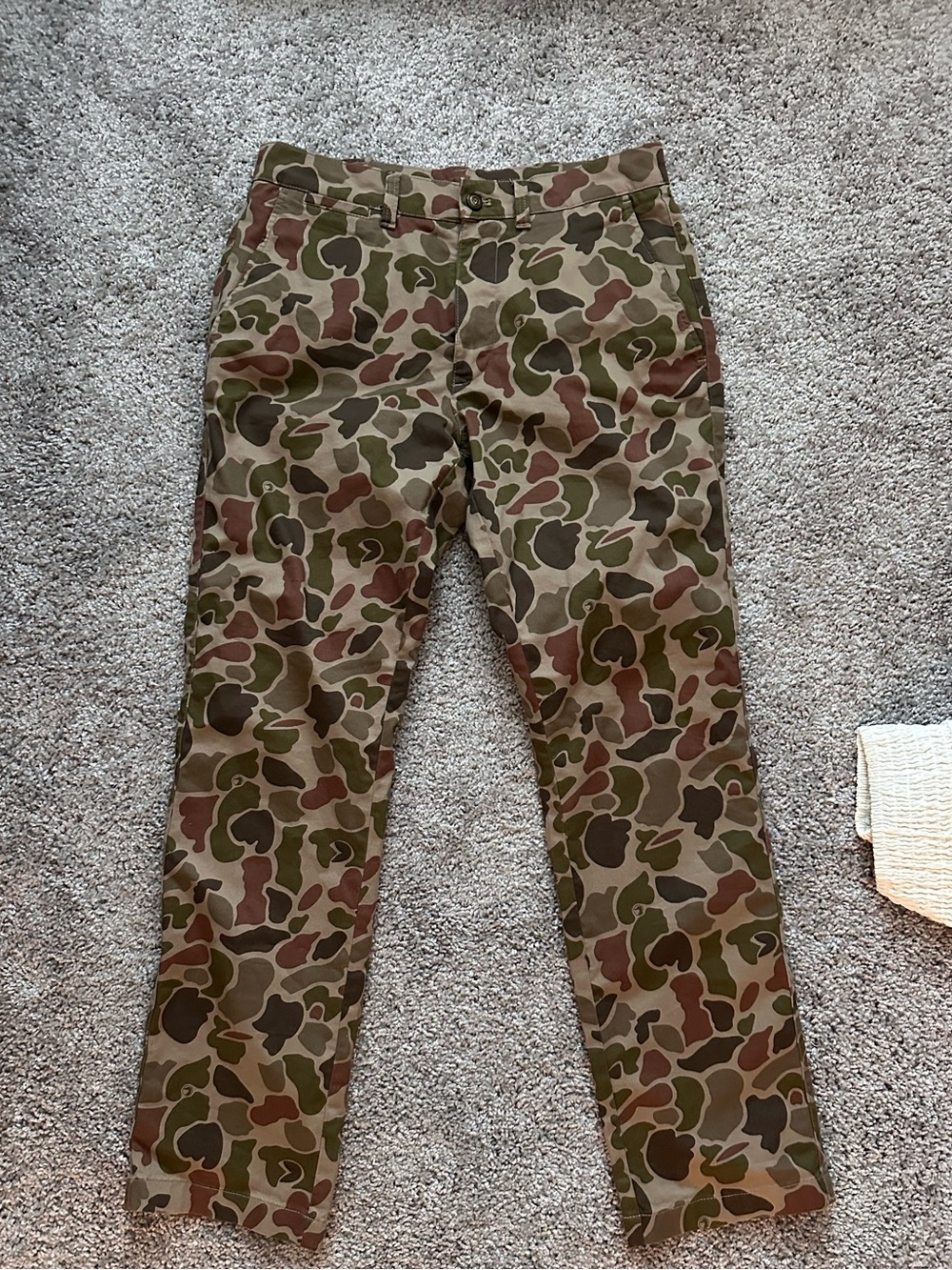 Duck Head Men's Camouflage Chinos in Olive and Brown